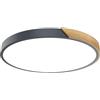 NAIZY Lampada da soffitto a LED da 96 W, luce bianca fredda, con decorazione in legno, moderna, diametro 60 x 5 cm, per camera da letto, soggiorno (nero)