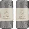 S SENSY Sensy Premium - Confezione da 2 cordoncini in poliestere da 2 mm, 230 metri, 100% polipropilene, per macramè, 2 mm, per uncinetto, macramè, uncinetto, filo per lavori a maglia (grigio)