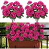 BlueCloudy 6 fiori artificiali per esterni, geranio finto per esterni, gerani finti in plastica, fiori di seta, piante artificiali per esterni, resistenti ai raggi UV, per interni, giardino, balcone