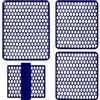 SaRani Set Tappeti Lavello 4 Pezzi Salva Lavandino Parabordo Scolapiatti Colorati Gomma (Blu)