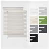 Estika Tende a rullo giorno e notte senza forare set da 2-50 x 150 cm - Crema - per interni, per finestre, tessuto semi-trasparente, fissaggio a morsetto (Klemmfix), protezione solare