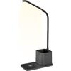 Generic Lampada da scrivania a LED, dimmerabile, con caricatore wireless, luce da comodino e illuminazione accattivante, luminosità regolabile, da scrivania per camera da letto, dormitorio, ufficio
