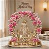 Smile lab Targa in Acrilico Personalizzata con Nomi Regalo Festa della Mamma e Nonna Decorazione con Corona Floreale con 1-6 Nomi Idee Regalo Compleanno Donna Anniversario Natale 2D Decorazione Casa