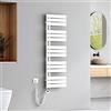 EMKE Scaldasalviette elettrico con elemento riscaldante wifi termostatato,1320x400mm 600W，Pannello asciugamano elettrico con asta di riscaldamento con timer, Bianco