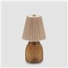 EDG Enzo De Gasperi Enzo De Gasperi Lampada da Tavolo Plisse con LED H 22 Cm D 11,5 Cm IP 20 Hazelnut Scatola Regalo