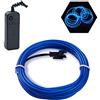 Podazz Luce fredda linea Neon incandescente filo elettroluminescente, più facile per interni automobilistici, Cosplay o Fashion Show Decor EL Light per l'estate Festa di Natale (Blu, 16.5ft