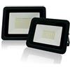 WCT 2 pezzi 10W Faretto a LED Bianco Caldo Riflettore Nero Luce di Inondazione a LED AC 220V IP68 Faretto a LED da Parete Illuminazione Per Esterni