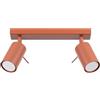 SOLLUX lighting Lampada Da Soffitto Orientabile Faretto Da Soffitto Di Acciaio 2 Paralumi 30 x 6 x 17 cm Ocra Rossa Ring