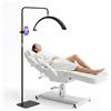 Tutto per l'Estetica Lampada ad Arco LED Professionale con Luce 45W - Lampada Estetista e Lashmaker, Lampada Mezzaluna per Lettino ed Extension Ciglia con Stativo Regolabile, Supporto Smartphone per Contenuti Video e Foto