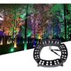 CYHTYM Luce dell'albero dell'anello all'aperto Luce circolare per alberi di palma da esterno a 7 colori, cambio colore automatico in 5 secondi, AC220V, faretto LED da giardino(4 SETS)
