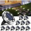btfarm 12 Pezzi Luci Sepolta Solari da Giardino, 8 LED Faretti Solari a Led da Esterno, IP65 Impermeabile Lampade Solare da Terra per Prato Scala Strade Paesaggio, Bianco Freddo