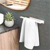 ORZAC® Porta Asciugamani Adesivo Bagno Senza Foratura Oro 39 cm, Acciaio Inossidabile, Barra Rotonda con Adesivo 3M e Gancio Regalo (Rettangolare bianco)