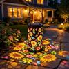 ZZLMDZ Lanterna Solare da Giardino Girasole Luminoso Colorato, Luce Sospesa Alimentata ad Energia Solare in Metallo Impermeabile per Esterni per Giardino, Patio, Decorazione Vialetti, Lascia che il Tuo