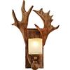 AWEITG Applique da parete rustica corno di cervo con paralume in vetro smerigliato - Lampadario vintage for sala da pranzo, soggiorno, caffetteria e bar(Coffee)