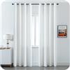 GIRASOLE HOME® Coppia Tende Semi Oscuranti Fantasia Onde Effetto Metallizzato Tenda per Soggiorno e Camera 2 Pannelli con Occhielli (Bianco Perla, 140x285cm)