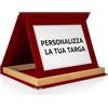 ATS Incisione Targhe & Timbri Targa Personalizzata con Astuccio in Velluto - Regalo per Premi, Laurea, Matrimonio - Made in Italy (Rosso con bordino in legno - Targa Argento (28×23 cm))