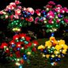 Generico Memorial Garden Bloom Lights - Featuring Ultra-Realistic Artificial Petalss, Solar-Powered & Weatherproof,LED Stake Design, Powered for Yard Patio Cemetery(4pcs) (Colored Light)