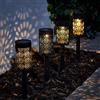 Lights4fun Set di 4 Paletti Solari Luminosi Marocchini con LED Bianchi Caldi per Arredo Giardino