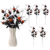CATCHLUCK Bouquet di fiori artificiali per Halloween, decorazione di Halloween, mini zucca con fiori neri, feste di Halloween, in plastica, decorazione per la casa
