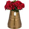 botle Vaso da cimitero a forma di cono, decorazione per tomba, con decorazione a forma di cuore e croce, altezza 25,5 cm, diametro 11 cm, per fiori vivi e artificiali