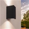 Ledvion Lampada da Parete LED nero 35W attacco GU10 senza lampadina IP54 | Per facciata, ingresso, terrazza e giardino con montaggio semplice