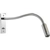 BAUFAS Lampade da lettura a collo di cigno 3W Applique da parete Lmap Lampada da camera a morsetto con interruttore Lampada da comodino a collo di cigno flessibile argento nero ( Color : Warm White (2700-350