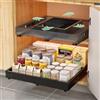 KUOGAS Pacco da 2 Cassetti Estraibili per Cucina, Cassetto Estraibile Regolabile su 4 Livelli, Organizer per Armadietti da Cucina e Cassetti (Nero (2 Pezzi): 30-48 Cm Di Larghezza, 42-58 Cm Di Profondità)