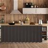 Wokuaile Tendina Sottolavello Cucina, Tende per Mobili da Cucina, Tenda Corta Hook Loop Autoadesiva, Antipolvere e Privacy, per Mobile Sottolavello, Armadio, grigio scuro, L120 x A80 cm