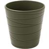 Generico Vaso Orchidea in Ceramica Liscia o damascato | VARI COLORI | misura 14x13 cm idea regalo (Verde Oliva Rigato)
