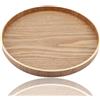 Jwthee Vassoio in Legno, Vassoio Decorativo Vassoio da Caffè Vassoio Rotondo in Legno Vassoio da Portata Vassoio Per Candele Vassoio da Tavolo Centrotavola Per Sala da Pranzo Decorazioni Per La Tavola(27 cm)