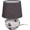 RL LIVE YOUR LIGHT Reality Leuchten Lampada da tavolo Bay R50951811, in ceramica, grigio, paralume in tessuto, non incluso 1 x E14