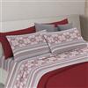 PENSIERI DELICATI Completo Letto Matrimoniale, 100% Cotone Caldo e Morbido, 2 Piazze 180x200cm, Include Lenzuolo sotto, sopra e 2 Federe, Made in Italy, Norvegia Rosso