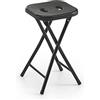 GEDY Sgabello bagno richiudibile, Misure e peso: 46,5X26X28 CM & 1,156 KG, Sgabello richiudibile in metallo e resine, Finitura nera, Design R&S, 2 anni di garanzia