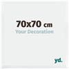 yd. Your Decoration - Cornice 70x70 cm - Bianco Opaco - Decorativa Parete in Legno con Vetro in acryl - Antiriflesso - 70x70 Cornice - Catania