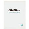 yd. Your Decoration - Cornice 60x80 cm - Bianco Spazzato - Decorativa Parete in Legno con Vetro in acryl - Antiriflesso - 60x80 Cornice - Mura