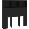 vidaXL Testiera con Contenitore Nero 100x19x103,5 cm