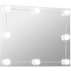 vidaXL Specchio Parete Rettangolare Senza Cornice con Luci LED Vetro