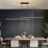 XYFSP Moderna Illuminazione a LED Dimmerabile per Isola Cucina - Lampadario Lineare Con Faretti, Lampada a Sospensione Regolabile per Tavolo da Pranzo - Nero 90 cm/35