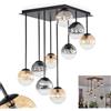 hofstein Plafoniera HOFSTEIN Chehalis, lampada da soffitto in metallo/vetro nei colori nero/ambra/trasparente/fumo, lampada dal design moderno retrò/vintage con paralumi in vetro (Ø 12 cm), 9 x G9