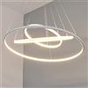 Planetitaly Lampadario cerchio pendente LED 51W resa luminosa 408W luce sospensione 3 anelli tavolo soggiorno camera salone cucina LED 3 STEP CCT 3 tonalità luce 3000K 4000K 6000K