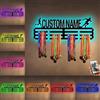 ASD Jewerly Nome personalizzato metallo maratona Medaglia Hanger Holder Display Rack per premi nastri con luce LED, supporto medaglia sport personalizzato per parete, medaglia Hanger Display Award Rack