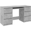 vidaXL Scrivania Grigio Cemento 140x50x77 cm in Truciolato