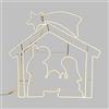 LuminalPark Figura Luminosa, Presepe Effetto Neon bifacciale 115 x h. 115cm, 1320 LED Bianco Caldo, Luce Fissa, Cavo Bianco, piedistallo, Esterno