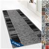 Floordirekt Tappeto passatoia con Motivo, Realizzato su Misura, per Cucina, corridoio e Soggiorno, Ornamento Vintage a griglia Orientale (80 x 250 cm, Navona)