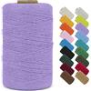 LEREATI Macrame Corda 1mm x 390m Filo Macrame Cordoncino Cotone, Corda Colorata Macramè Filo, Cordino per Borse Uncinetto, Decorazioni, Arazzo Da Parete, Perline, Braccialetti (Viola Chiaro)