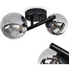 hofstein Lampada da soffitto Chehalis, lampada da soffitto moderna in metallo/vetro in colore nero/fumo, lampada con paralumi in vetro dal design retro/vintage, Ø 10/12,5 cm, 2x G9, senza lampadina/e
