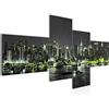Runa Art Murale Soggiorno New York City Nero Verde 4 Pezzi - Made in Germany - 605445c