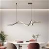 Lanekd Lampada a Sospensione LED Dimmerabile Plafoniere a Sospensione Spirale Alluminio Lampadario Moderna Nero Lampadari isola Cucina Sala da pranzo Soggiorno (L100CM, Nero)