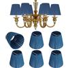 Hapivida 6 Pezzi Set di Paralumi Piccoli, 3,5 x 5,5 x 5,1 Pollici, Paralumi in Tessuto Blu, Paralume Moderni con Clip in Tessuto, Copertura per Lampadine A, B, C, F, P, Lampade da Tavolo