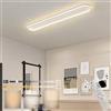 GZZBMY Moderna LED Plafoniera lineare con Telecomando lampada da soffitto ad anello lungo Dimmerabili Alluminio Plafoniera Per Soggiorno Camera Letto Cucina Bagno (Weiß,100CM)